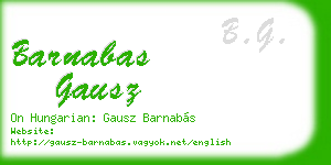 barnabas gausz business card