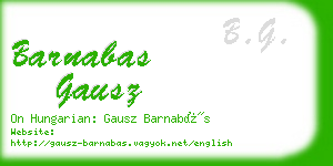 barnabas gausz business card